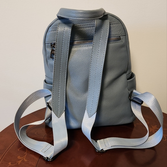 Genuine Leather backpack Blue small mini - Picture 6 of 7